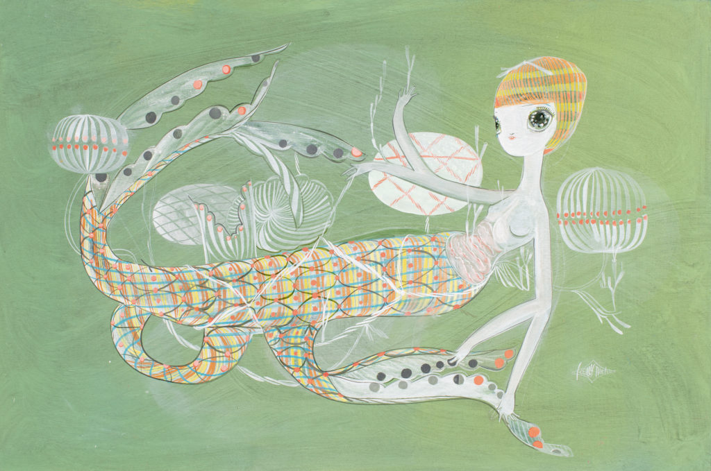 Click here to enlarge. Kelly Tunstall | "guts", 2018 | Acrylic on panel | 36 x 24 in.